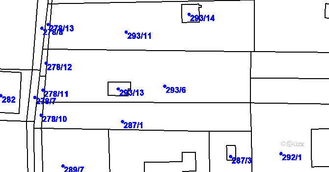 Parcela st. 293/6 v KÚ Paskov, Katastrální mapa