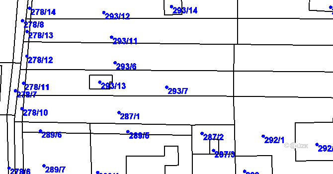 Parcela st. 293/7 v KÚ Paskov, Katastrální mapa