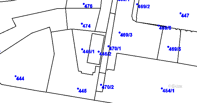 Parcela st. 446/2 v KÚ Paskov, Katastrální mapa