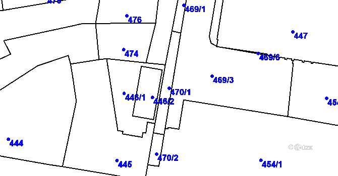 Parcela st. 470/1 v KÚ Paskov, Katastrální mapa