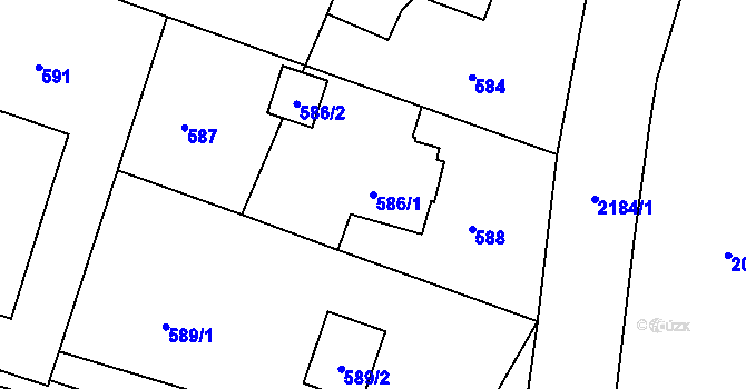 Parcela st. 586/1 v KÚ Paskov, Katastrální mapa