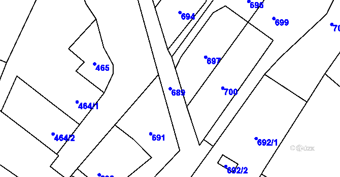 Parcela st. 689 v KÚ Paskov, Katastrální mapa