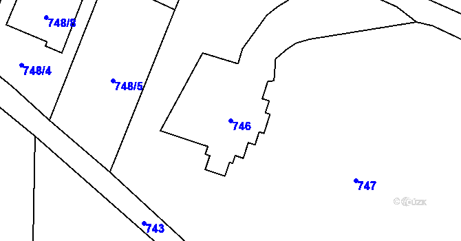 Parcela st. 746 v KÚ Paskov, Katastrální mapa