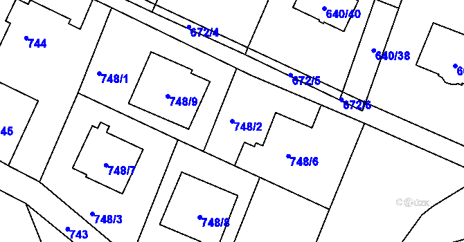 Parcela st. 748/2 v KÚ Paskov, Katastrální mapa