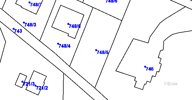 Parcela st. 748/5 v KÚ Paskov, Katastrální mapa