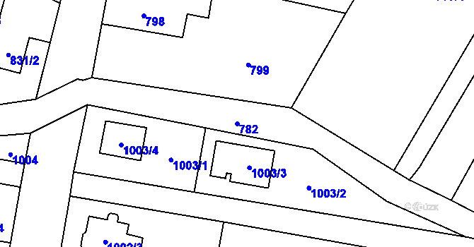 Parcela st. 782 v KÚ Paskov, Katastrální mapa