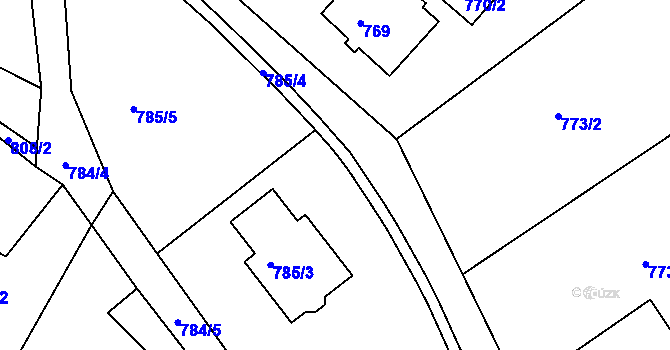 Parcela st. 785/2 v KÚ Paskov, Katastrální mapa