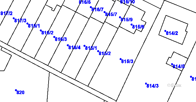 Parcela st. 815/2 v KÚ Paskov, Katastrální mapa
