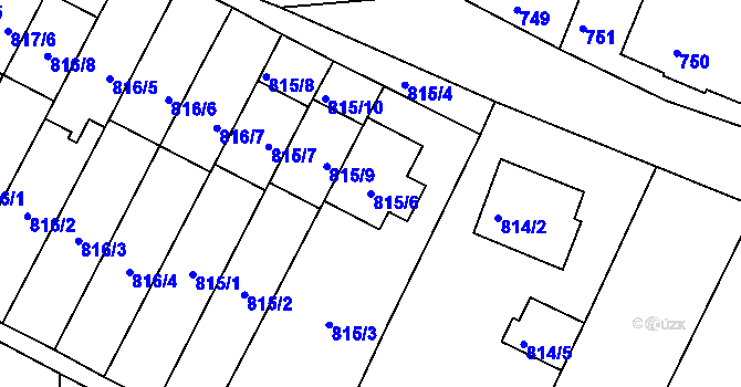 Parcela st. 815/6 v KÚ Paskov, Katastrální mapa