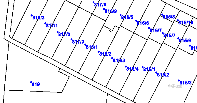Parcela st. 816/2 v KÚ Paskov, Katastrální mapa