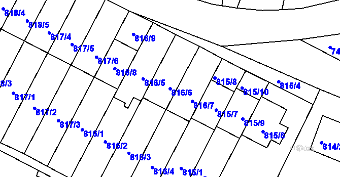 Parcela st. 816/6 v KÚ Paskov, Katastrální mapa