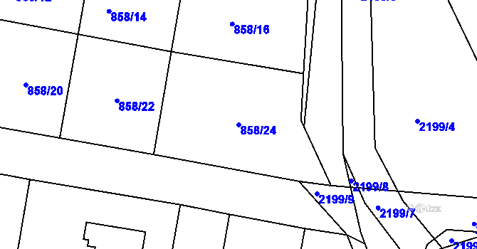 Parcela st. 858/24 v KÚ Paskov, Katastrální mapa