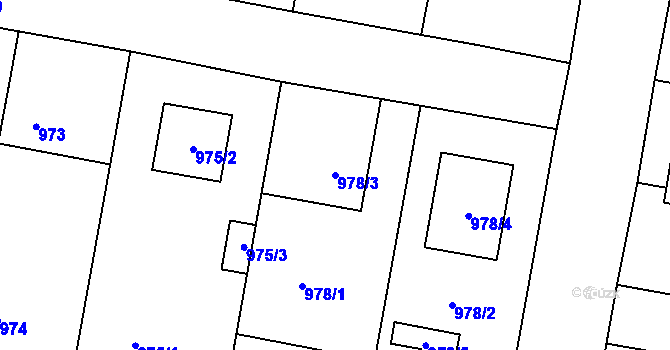 Parcela st. 978/3 v KÚ Paskov, Katastrální mapa