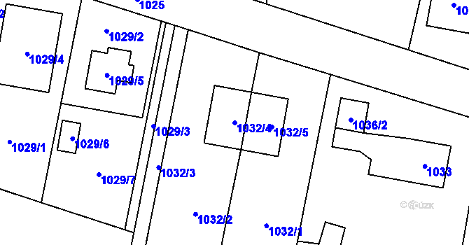 Parcela st. 1032/4 v KÚ Paskov, Katastrální mapa