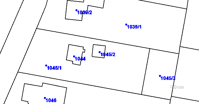 Parcela st. 1045/2 v KÚ Paskov, Katastrální mapa