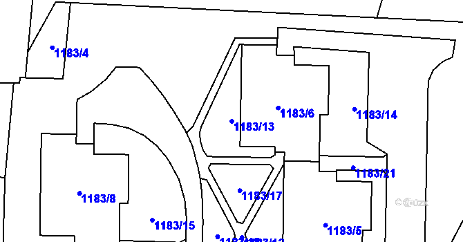 Parcela st. 1183/13 v KÚ Paskov, Katastrální mapa