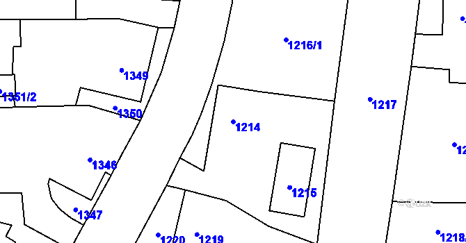 Parcela st. 1214 v KÚ Paskov, Katastrální mapa