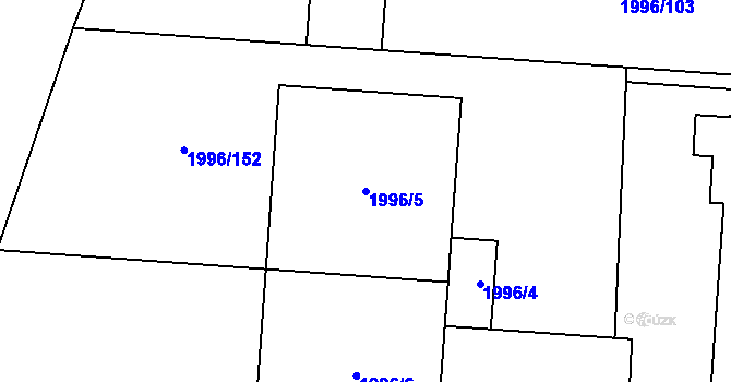 Parcela st. 1996/5 v KÚ Paskov, Katastrální mapa