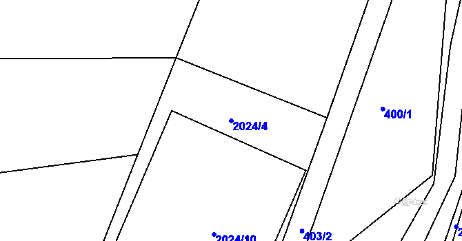 Parcela st. 2024/4 v KÚ Paskov, Katastrální mapa