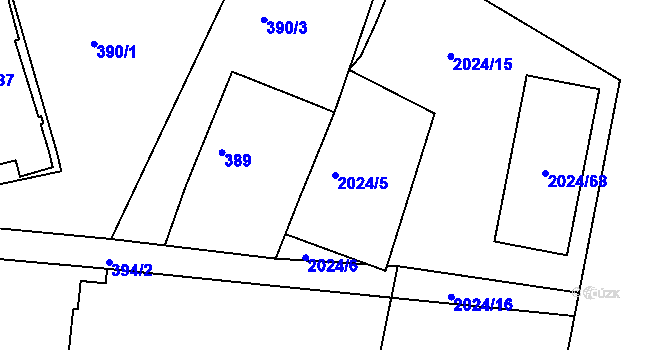 Parcela st. 2024/5 v KÚ Paskov, Katastrální mapa