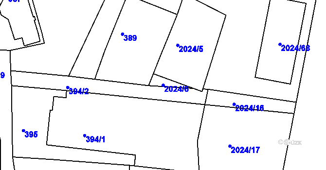 Parcela st. 2024/6 v KÚ Paskov, Katastrální mapa