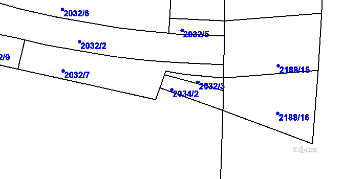 Parcela st. 2034/2 v KÚ Paskov, Katastrální mapa