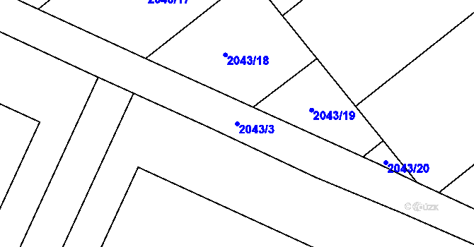 Parcela st. 2043/3 v KÚ Paskov, Katastrální mapa
