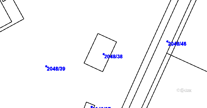 Parcela st. 2048/38 v KÚ Paskov, Katastrální mapa