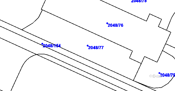 Parcela st. 2048/77 v KÚ Paskov, Katastrální mapa