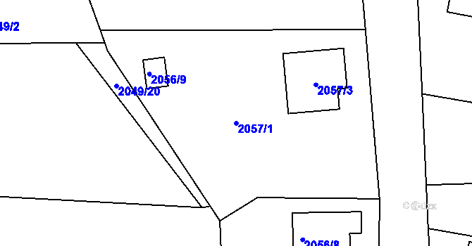 Parcela st. 2057/1 v KÚ Paskov, Katastrální mapa