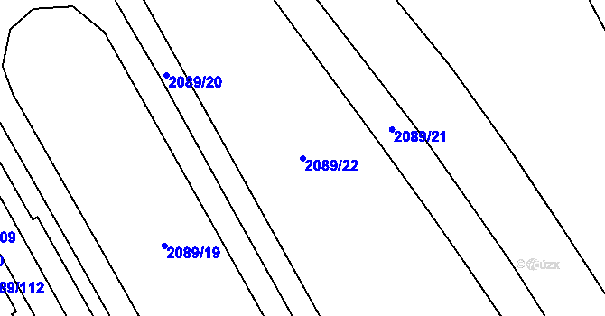 Parcela st. 2089/22 v KÚ Paskov, Katastrální mapa