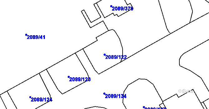Parcela st. 2089/122 v KÚ Paskov, Katastrální mapa