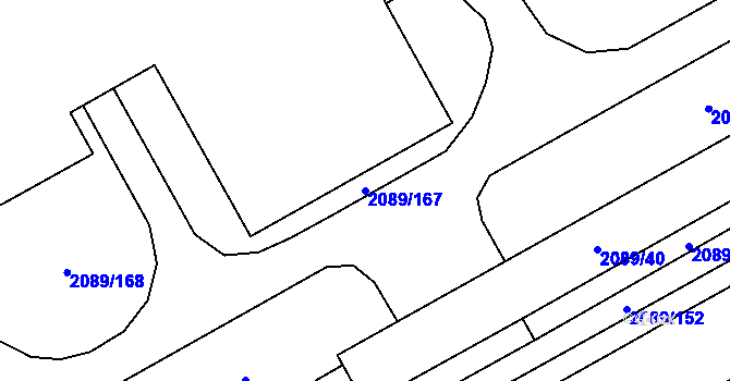 Parcela st. 2089/167 v KÚ Paskov, Katastrální mapa