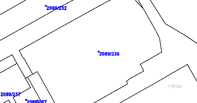 Parcela st. 2089/236 v KÚ Paskov, Katastrální mapa