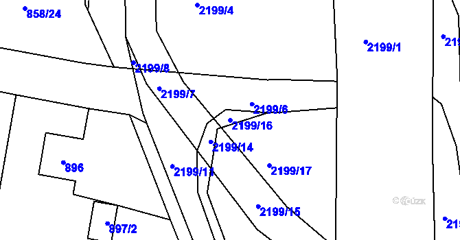 Parcela st. 2199/16 v KÚ Paskov, Katastrální mapa