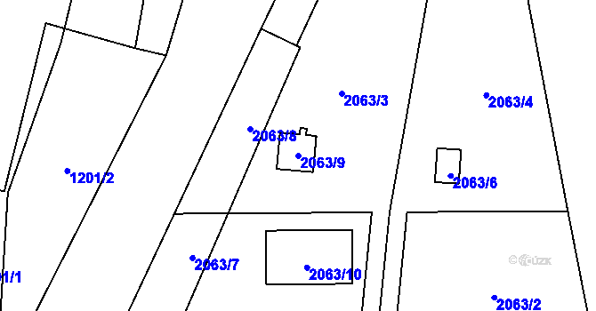 Parcela st. 2063/9 v KÚ Paskov, Katastrální mapa