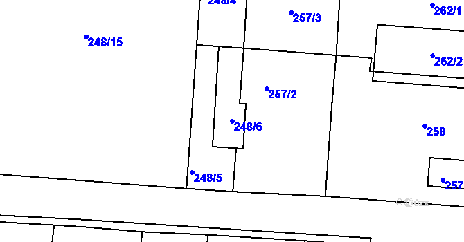 Parcela st. 248/6 v KÚ Paskov, Katastrální mapa