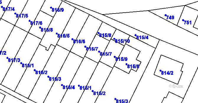 Parcela st. 815/7 v KÚ Paskov, Katastrální mapa
