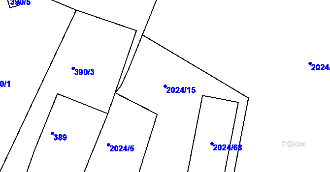 Parcela st. 2024/15 v KÚ Paskov, Katastrální mapa