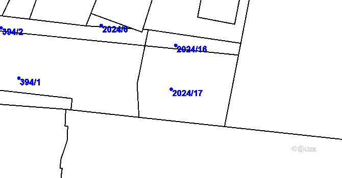 Parcela st. 2024/17 v KÚ Paskov, Katastrální mapa