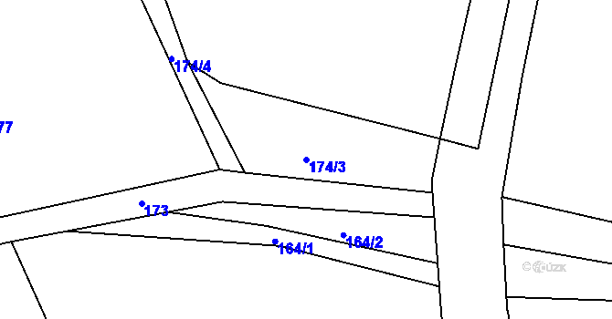 Parcela st. 174/3 v KÚ Paskov, Katastrální mapa