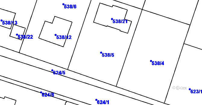 Parcela st. 538/5 v KÚ Paskov, Katastrální mapa