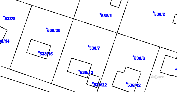 Parcela st. 538/7 v KÚ Paskov, Katastrální mapa