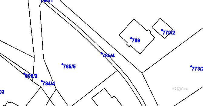 Parcela st. 785/4 v KÚ Paskov, Katastrální mapa