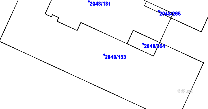 Parcela st. 2048/133 v KÚ Paskov, Katastrální mapa
