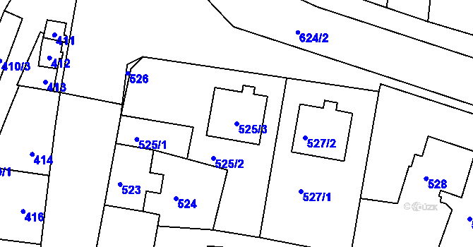 Parcela st. 525/3 v KÚ Paskov, Katastrální mapa