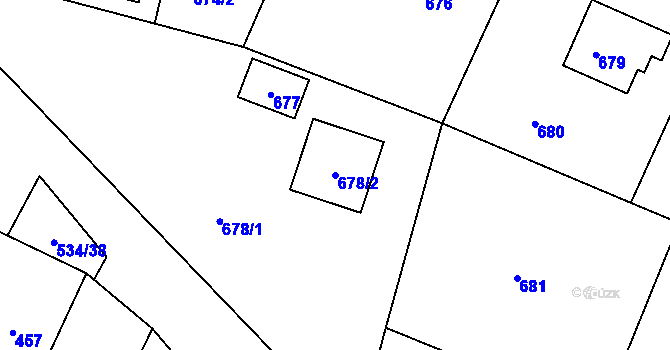 Parcela st. 678/2 v KÚ Paskov, Katastrální mapa