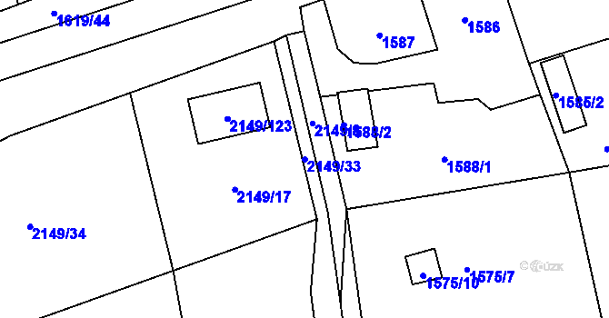 Parcela st. 2149/33 v KÚ Paskov, Katastrální mapa
