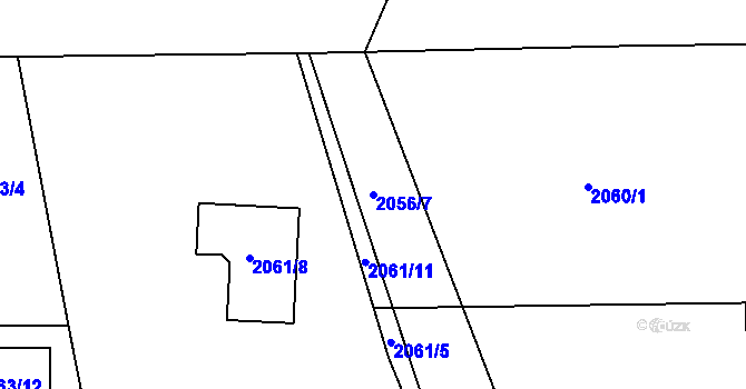 Parcela st. 2056/7 v KÚ Paskov, Katastrální mapa