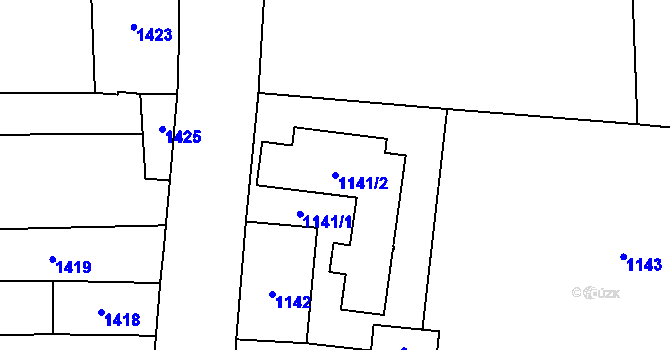 Parcela st. 1141/2 v KÚ Paskov, Katastrální mapa